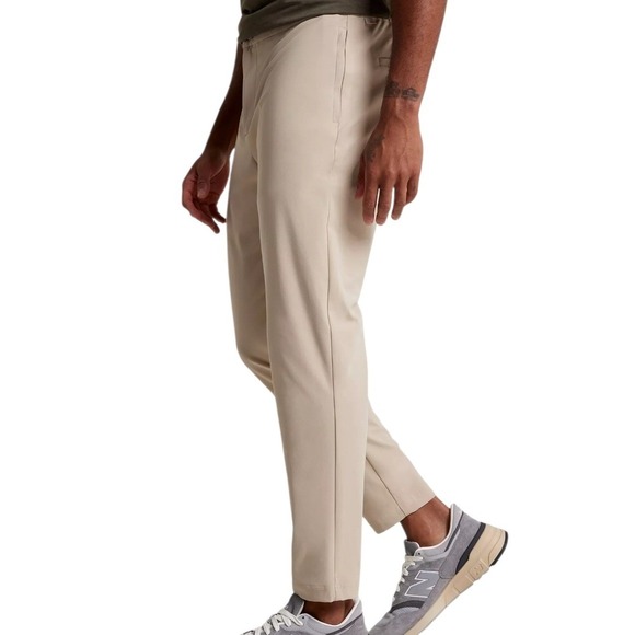 VRST Mens Limitless Performance Slim Fit Tapered Pant Khaki Sand Small Stretch - Picture 3 of 10